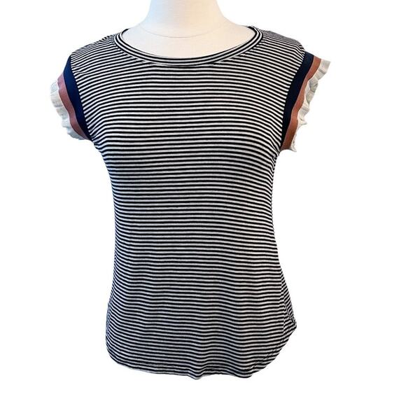 ANTHROPOLOGIE Dolan Left Coast Camrose Flutter-Sleeve Tee Small - Picture 1 of 10